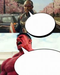 Red Hulk and Sam Meme Template