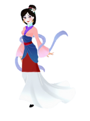 Mulan in her matchmaker dress Meme Template