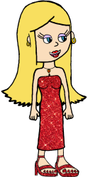 Jasmine's ruby red sparkling dress Meme Template