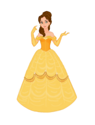 Princess Belle in her Yellow Dress Gown Meme Template