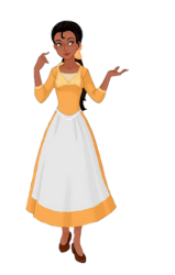 Tiana in her waitress dress Meme Template