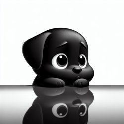 Perrito negro cachorro viendo al infinito y triste Meme Template