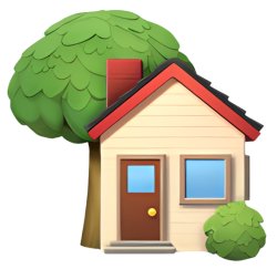 ios emoji house smiley bush tree Meme Template