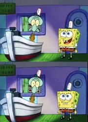 Calamardo Bob no sabia Meme Template