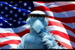 Sam Eagle with American flag Meme Template