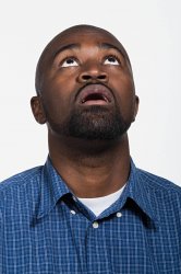 Mid Adult African American Man Looking Up Meme Template