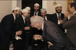 Rich muslim extremists laughing Meme Template