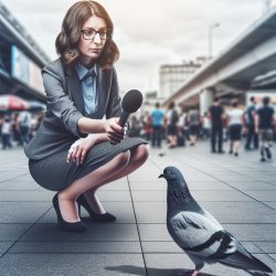 reporter asking a pigeon Meme Template