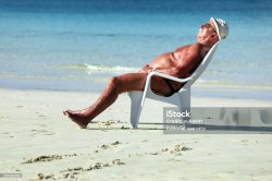 Man on a sunchair Meme Template