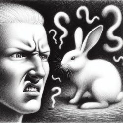 A person being disgusted by a white rabbit Meme Template