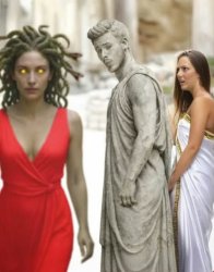 Distracted statue Meme Template