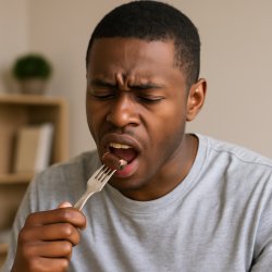 Black guy eating Tootsie roll Meme Template