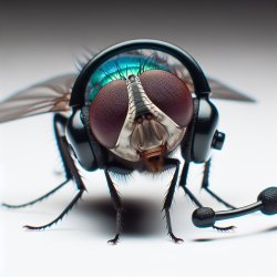 a fly with a headset on Meme Template