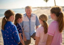 Donald Trump little girl beach Meme Template