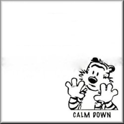 Calvin and Hobbes calm down Meme Template