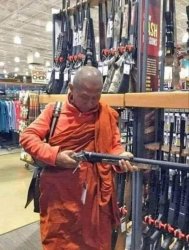 Gun Monk Meme Template