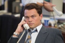 leo on phone - wolf of wallstreet Meme Template