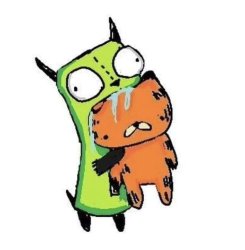 Gir eating Garfield Meme Template