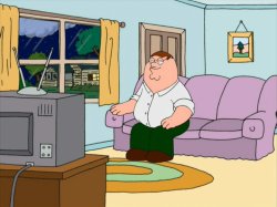 Peter Griffin watches Meme Template
