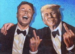 Elon Trump Middle Finger Meme Template