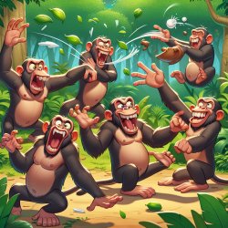 a gruppe of apes throwing shit at each other Meme Template