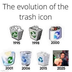the evolution of the trash icon Meme Template