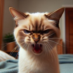 Siamese cat waking up mad Meme Template
