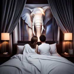 GOP elephant instructs a young married couple - big government Meme Template