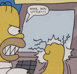 Homer Simpson punching ATM Meme Template