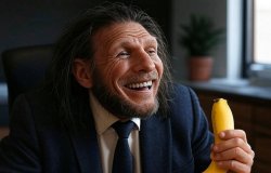 Stone JPP neanderthal office banana Meme Template