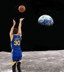 Stephen curry shoot from moon Meme Template