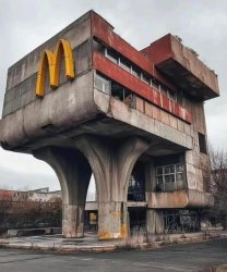 Brutalism McDonalds Meme Template