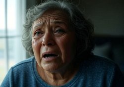 Elderly old woman crying Meme Template