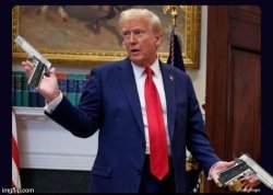 Trump prez 45 with .45s Meme Template