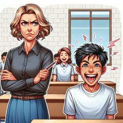 mad teacher and happy student Meme Template