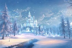 Christmas Magical Ice Castle Forest Backdrop RR8-157 Meme Template