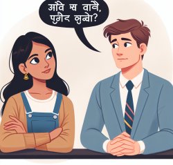 Dos estudiantes conversando, uno hablando con su forma regional Meme Template
