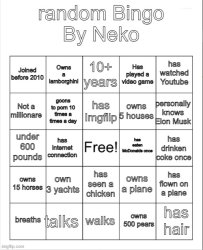 Random bingo by Neko Meme Template