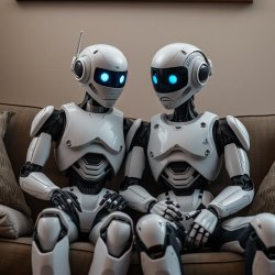 2 Robots Talking On Couch Meme Template