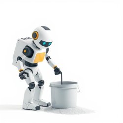 Robot Cleaning Bucket Meme Template