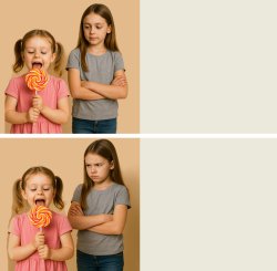 envy lollipop girl not envious Meme Template