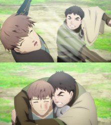 punch then hug Meme Template