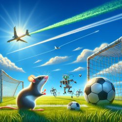 sitting mouse, green airplane, playing autonomous soccer Meme Template