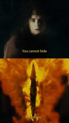 Eye of sauron you cannot hide I see you Meme Template