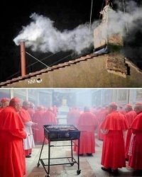 white smoke pope Meme Template