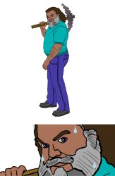Confident Steve Starts Stressing Meme Template