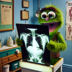 Muppet being shocked at an xray Meme Template