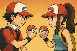 Pokémon Trainers face off Meme Template