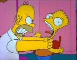 Homer Choking Bart Meme Template