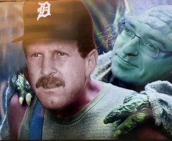 Jason Benetti as yoda and Dan Petry as Luke Skywalker Meme Template
